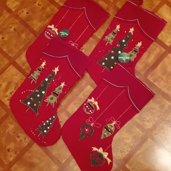 4 New Kurt Adler Designer Christmas Stockings